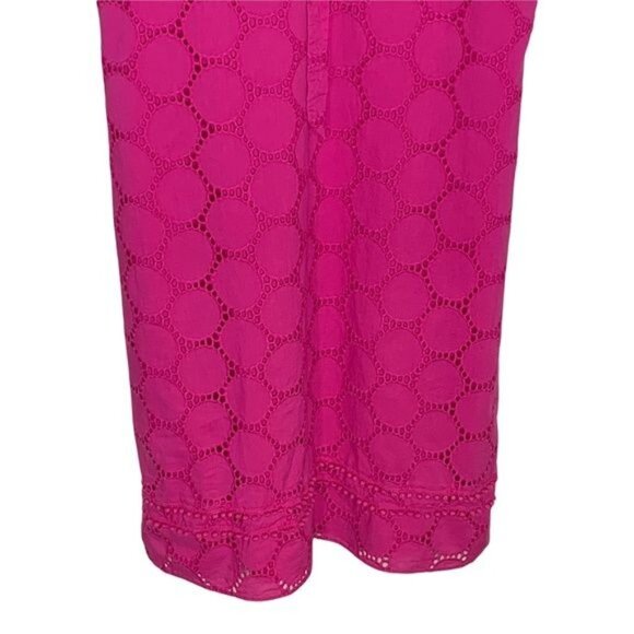Crown & Ivy Petite PS Pink Eyelet Sundress Sleeveless Cotton Mini Dress - Picture 7 of 13